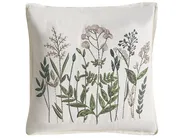 Set med 2 prydnadskuddar FERNA 45 x 45 cm Bomull Vit/ Beige Blommigt tryck_1041027