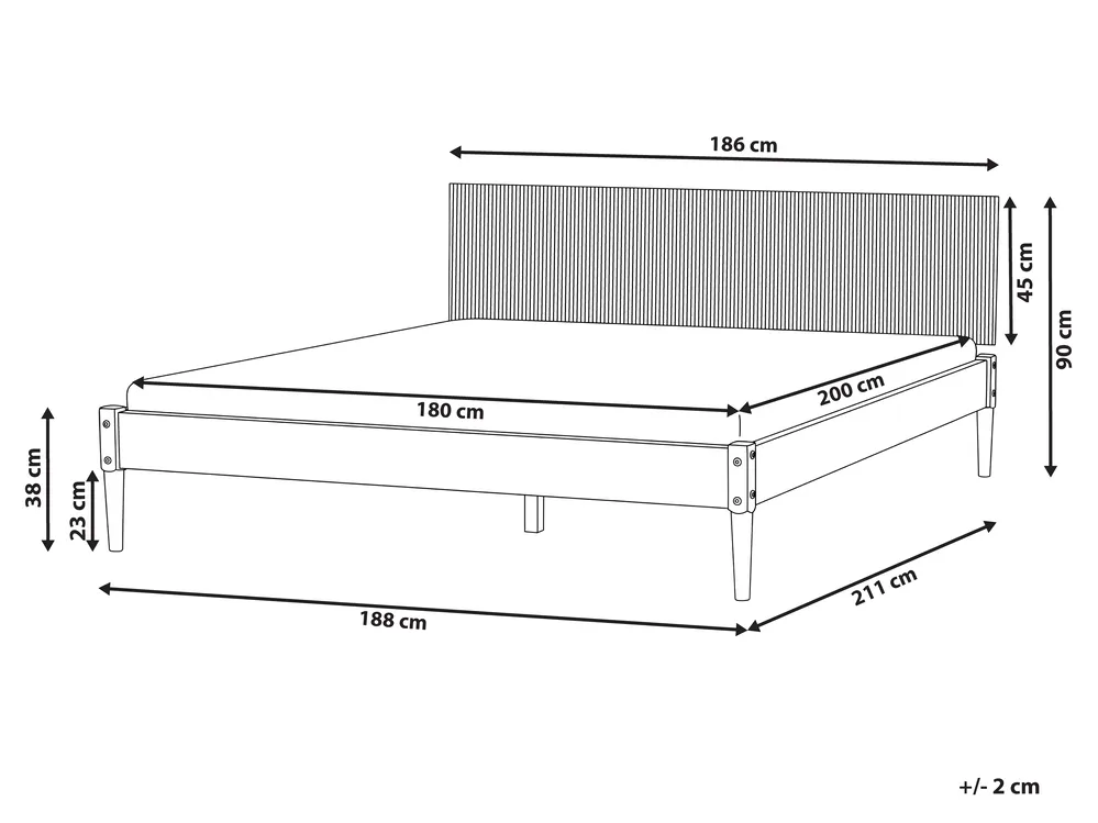 Bed Pine Wood AMBAZAC 180 x 200 cm (EU Super King) Light Brown_1118724