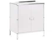 3 Piece Outdoor Kitchen Set with Sink VILAMA White Metal_974169