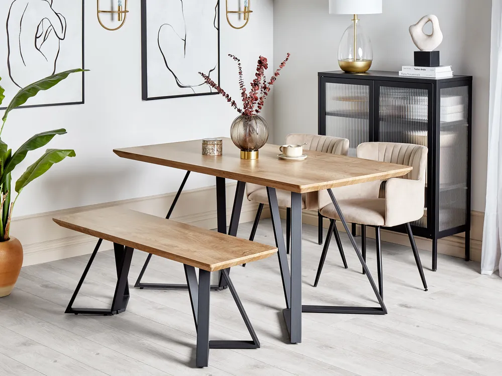 Dining Table UPTON Light Brown 140 cm 80 cm_850676