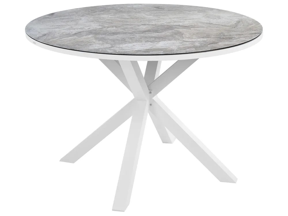 Garden Dining Table MALETTO 120 cm 120 cm Glass Dark Grey