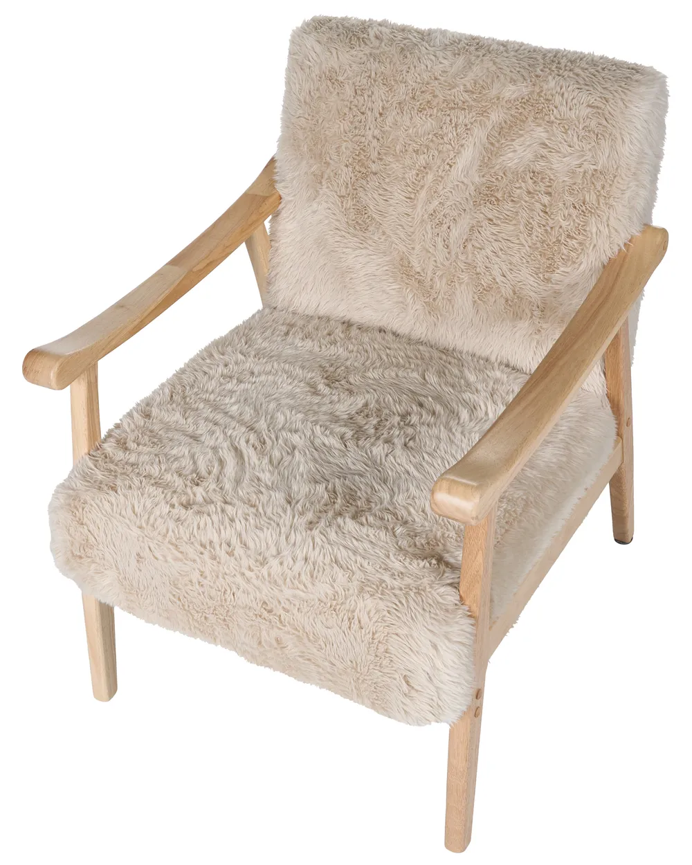 Fåtölj LEKNES Fuskpäls Ljusbeige_1018407