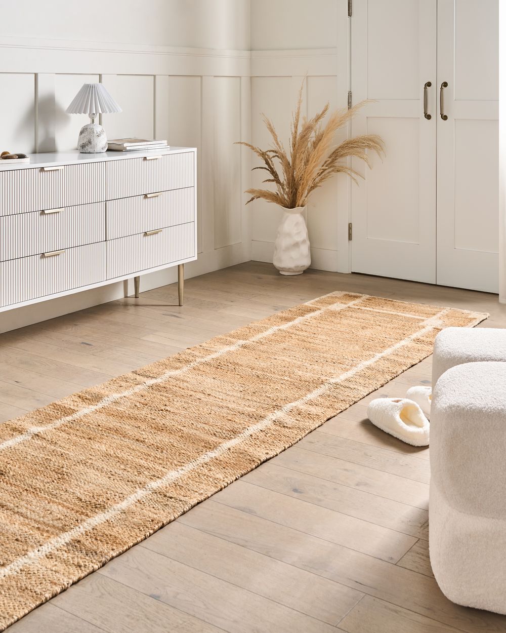 Teppe GONDIA Lys beige 80 x 300 cm Jute