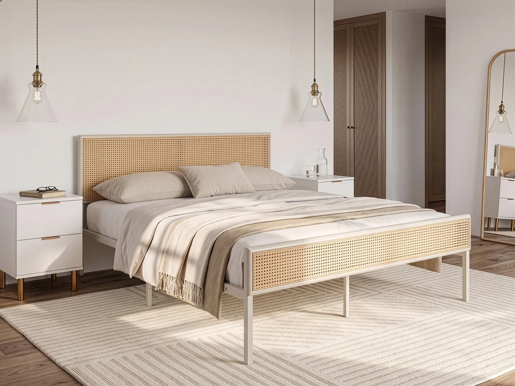 Sänky Polyrottinki AVANTON 160 x 200 cm Beige_1116781