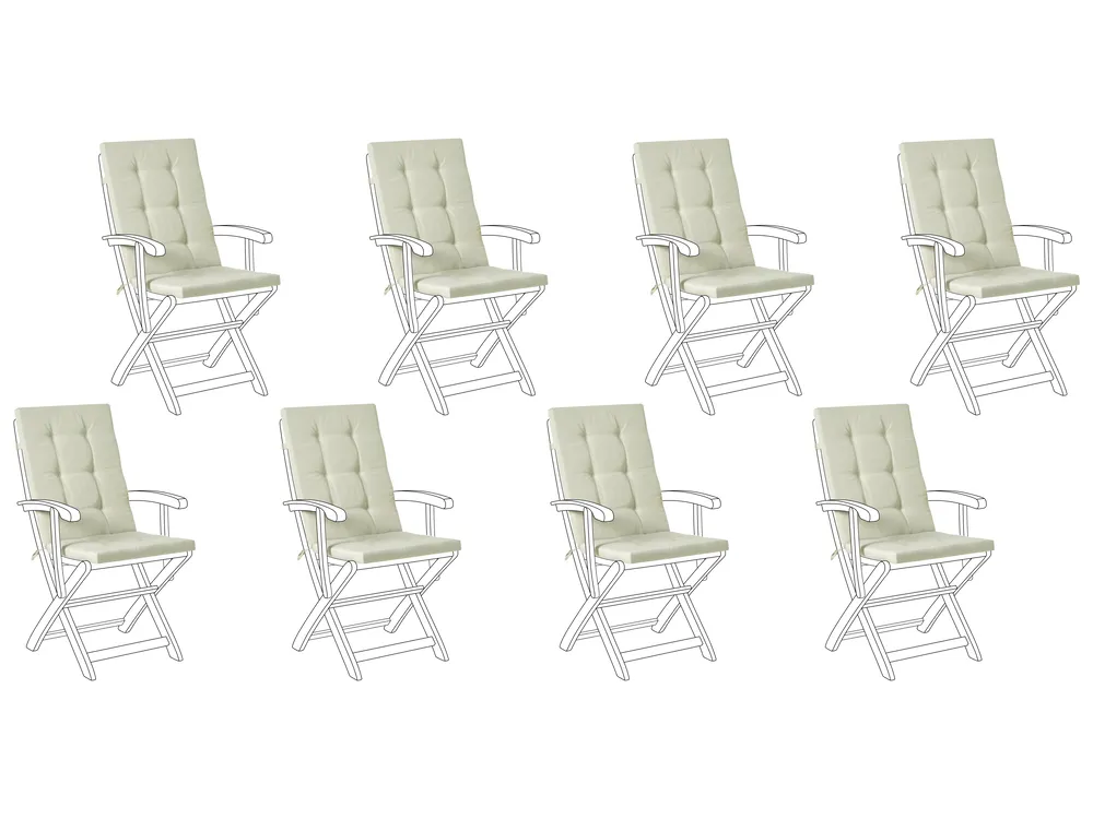 Set of 8 Back/Seat Cushions MAUI PREMIUM Light Green