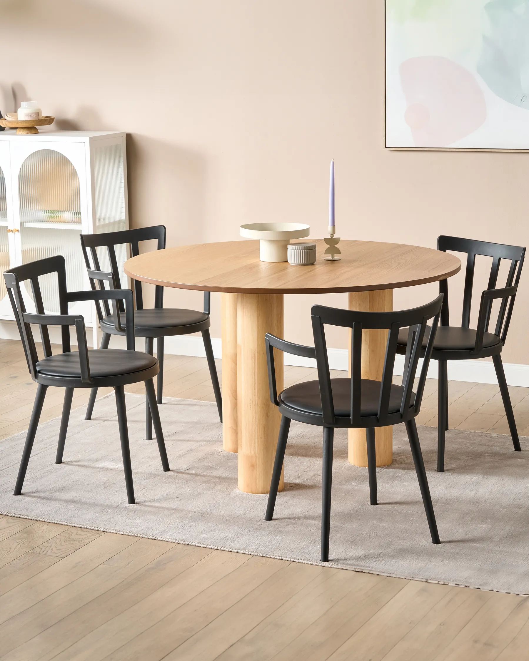 Set of 4 Dining Chairs MORILL Black_876227
