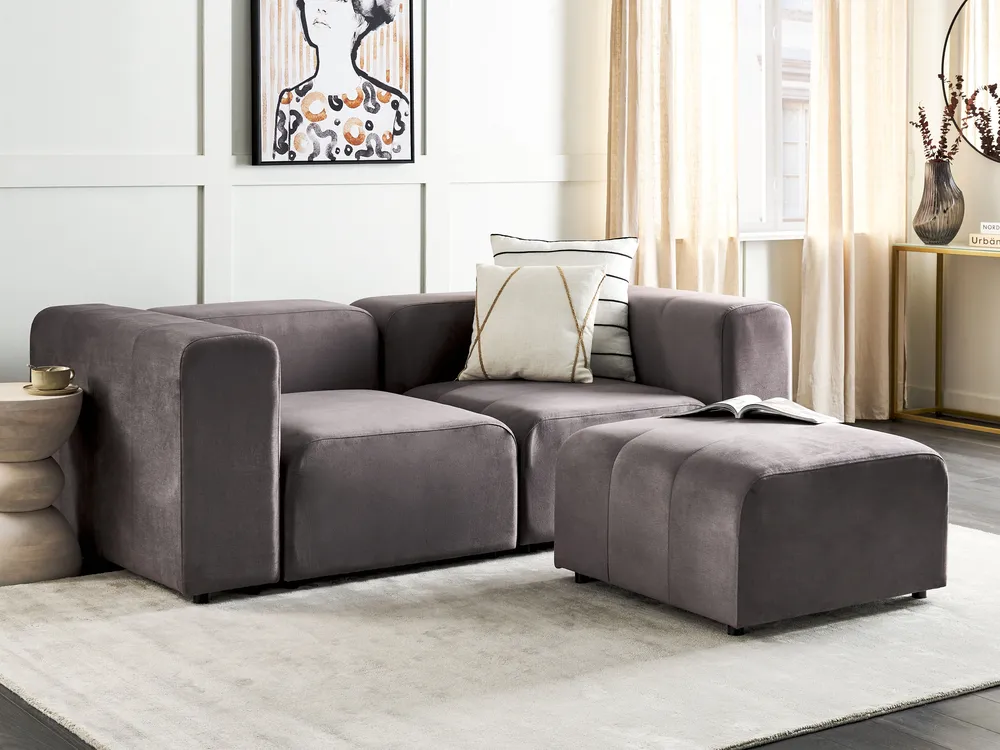 Ottoman FALSTERBO Velvet Taupe