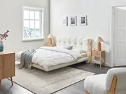 Säng med lamellram Bouclé SOULISSE 160 x 200 cm Off-White_992674