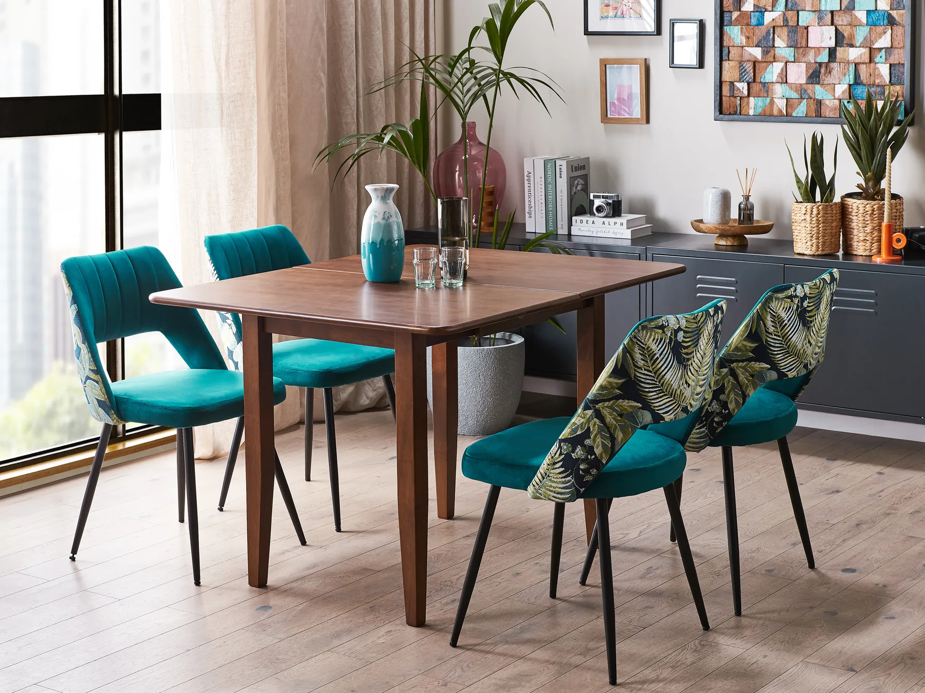 Extending Dining Table MASELA Dark Brown 90/120 cm 60 cm Wood_826984