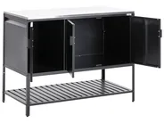 3 Piece Outdoor Kitchen Set with Sink MAENZA Black Metal_981524