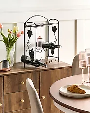 Wine Rack DONEGAL Metal Black_1186018