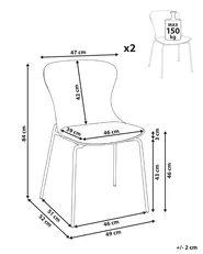 Set of 2 Dining Chairs PITSBURG  Beige_1076791