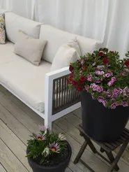 Garden Corner Sofa with Table 4 Seater BORELLO Metal Beige Left Hand_824861