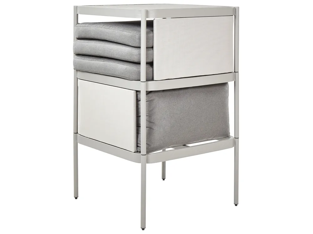 Garden Lounge Set with Table 2 Seater TERRACINA Metal Light Grey_863614