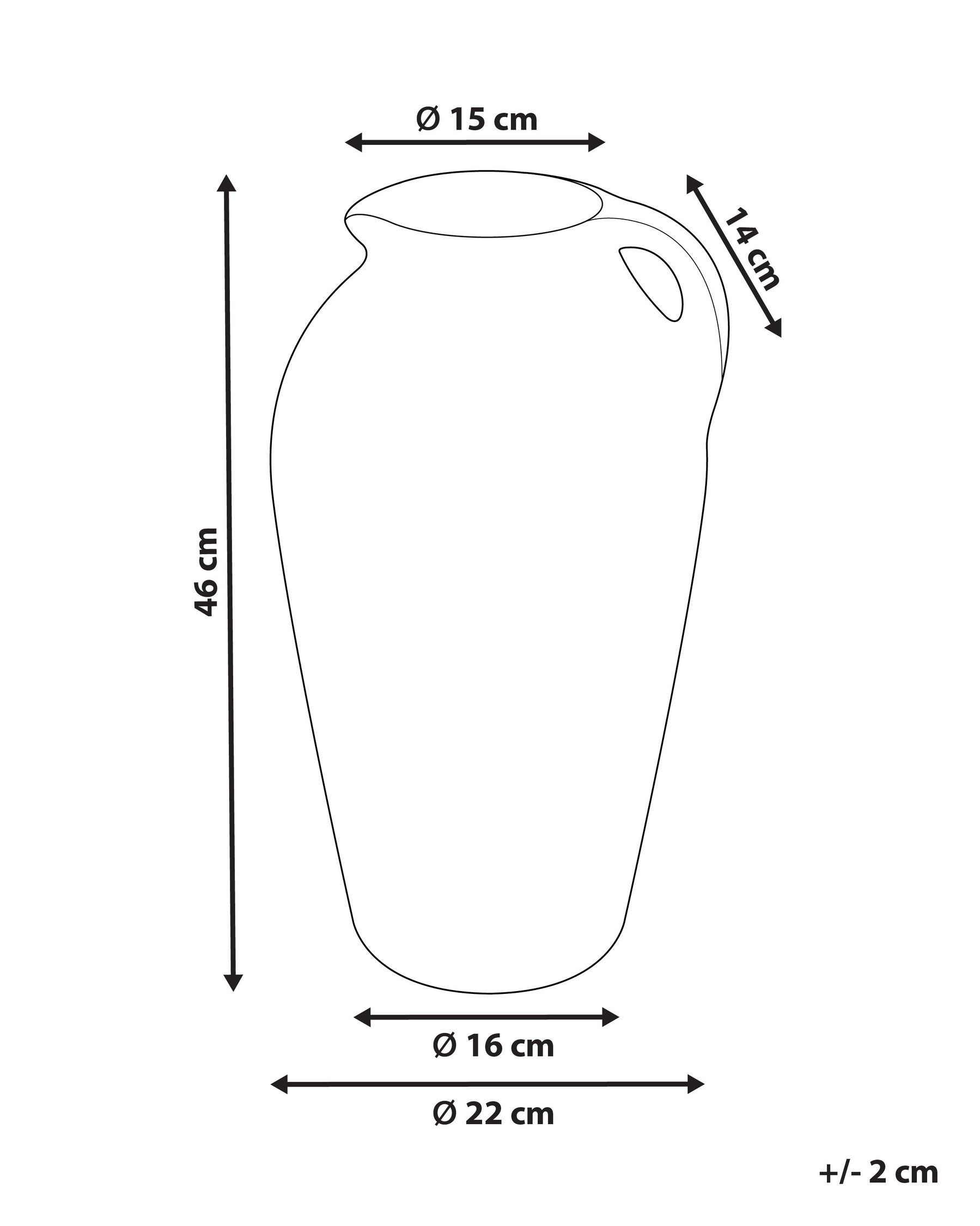 Decorative Vase TAIPING 46 cm Ceramic Dark Beige_893629