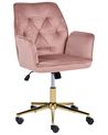 Desk Chair CELARA Velvet Pink