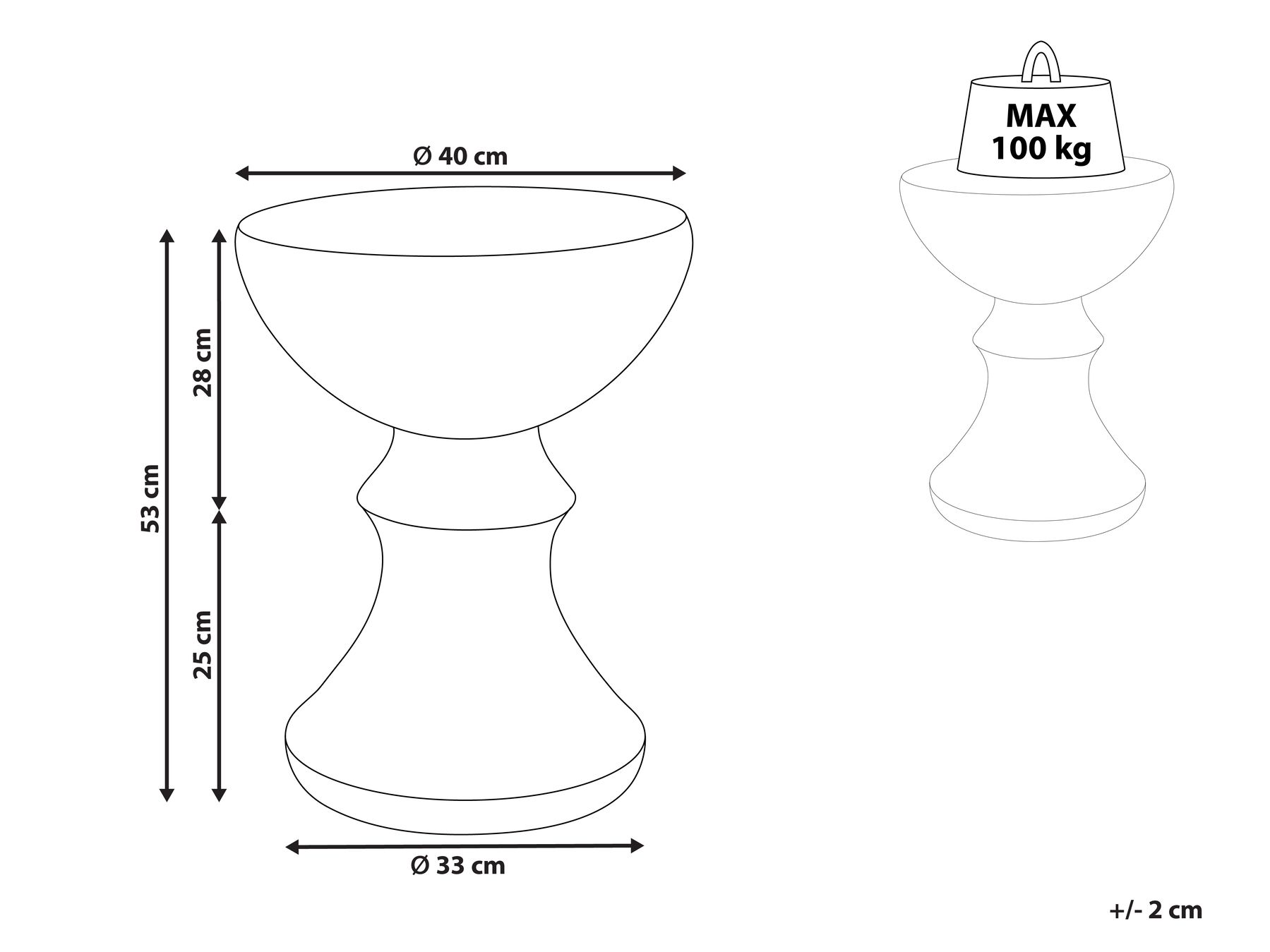 Side Table CALDARO 40 cm 40 cm Wood-like Brown_918887