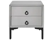 Bedroom Set SEZANNE Velvet Light Grey 160 x 200 cm (EU King Size)_795657