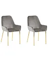 Set of 2 Dining Chairs LOVERNA Velvet Grey