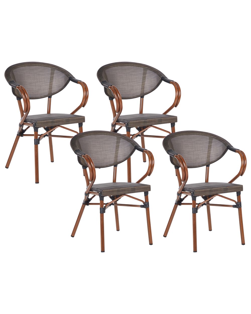 Set med 4 trädgårdsstolar CASPRI II Metall Grå