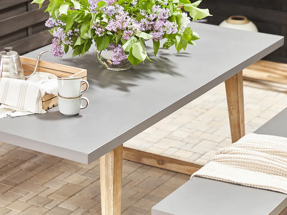 Garden Dining Table ORIA 180 cm 90 cm Concrete Grey_804542