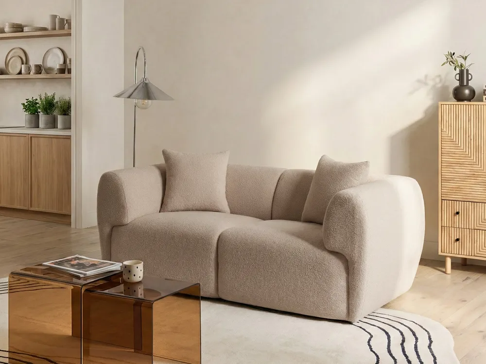 Sofa 2 Seater VALBY Boucle Beige