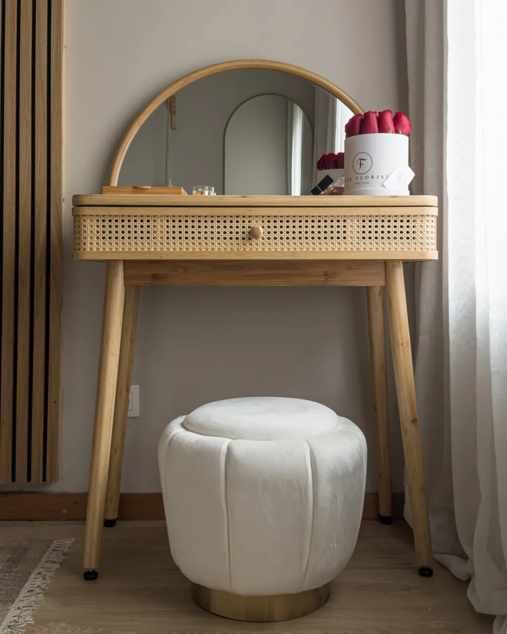 Dressing Table with Mirror RANCHERIA Light Brown_1031415