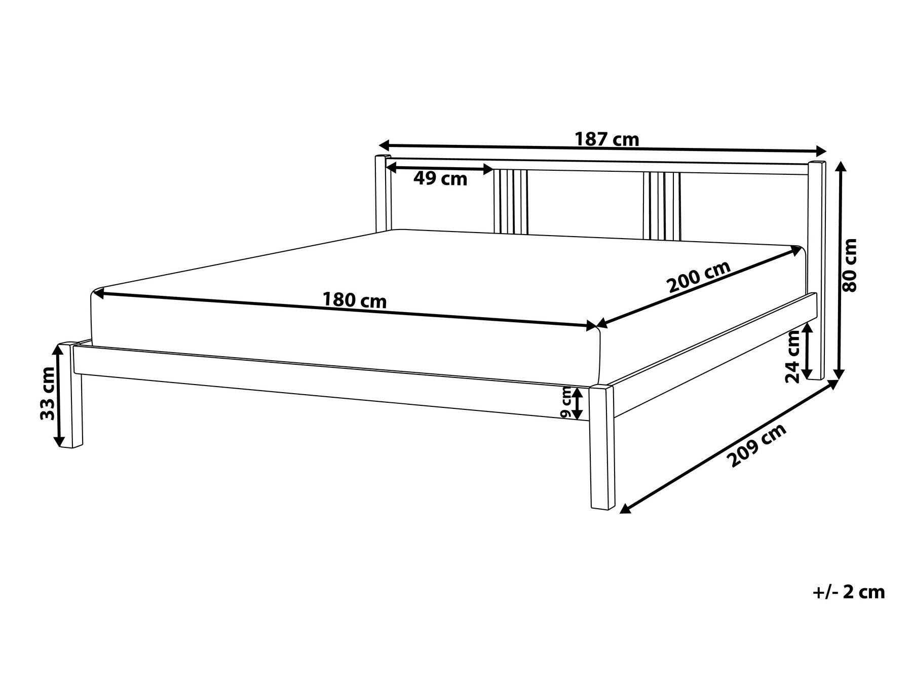 Bed Pine Wood VANNES 180 x 200 cm (EU Super King) Light Brown_918214