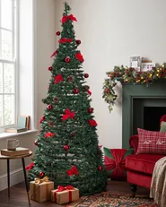 Artificial Christmas Tree Folding LED PINEORA 185 cm Green_1085078