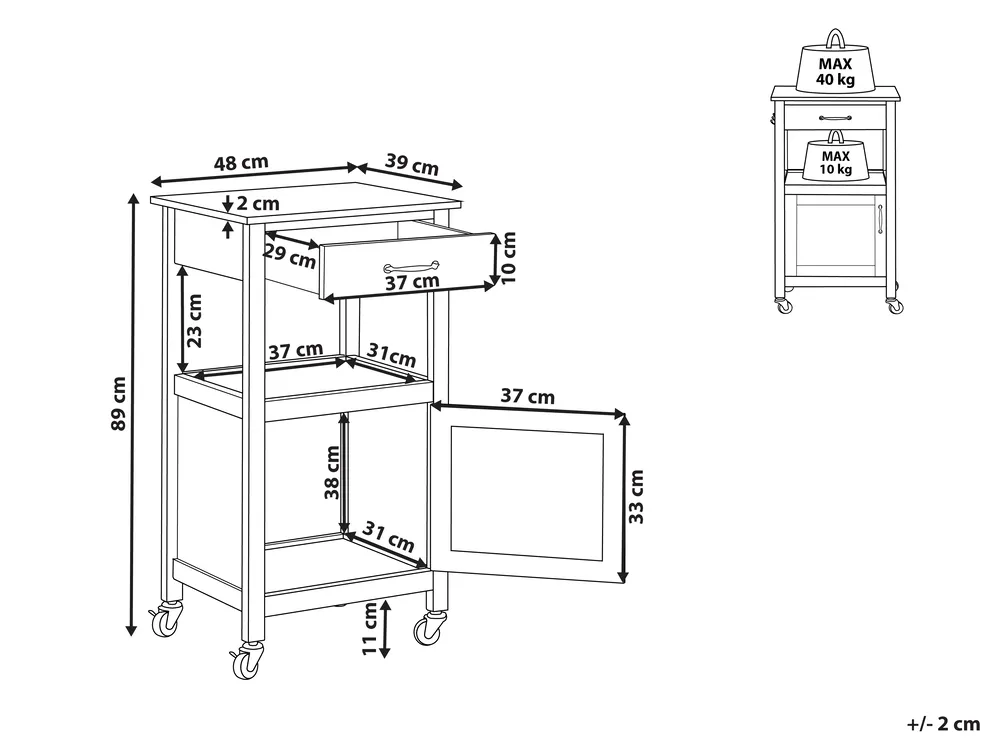 Kitchen Trolley SIENA White_817436