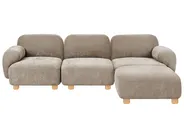 Modular Sofa 3 Seater AMLI with Ottoman Fabric Beige_1070325