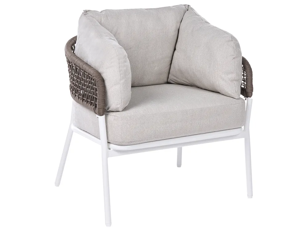 Garden Sofa Set 7 Seater ROBELLA with Tables Beige_1050700