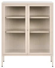 Glass Display Sideboard LERRYN 90 cm Metal Beige_1068966
