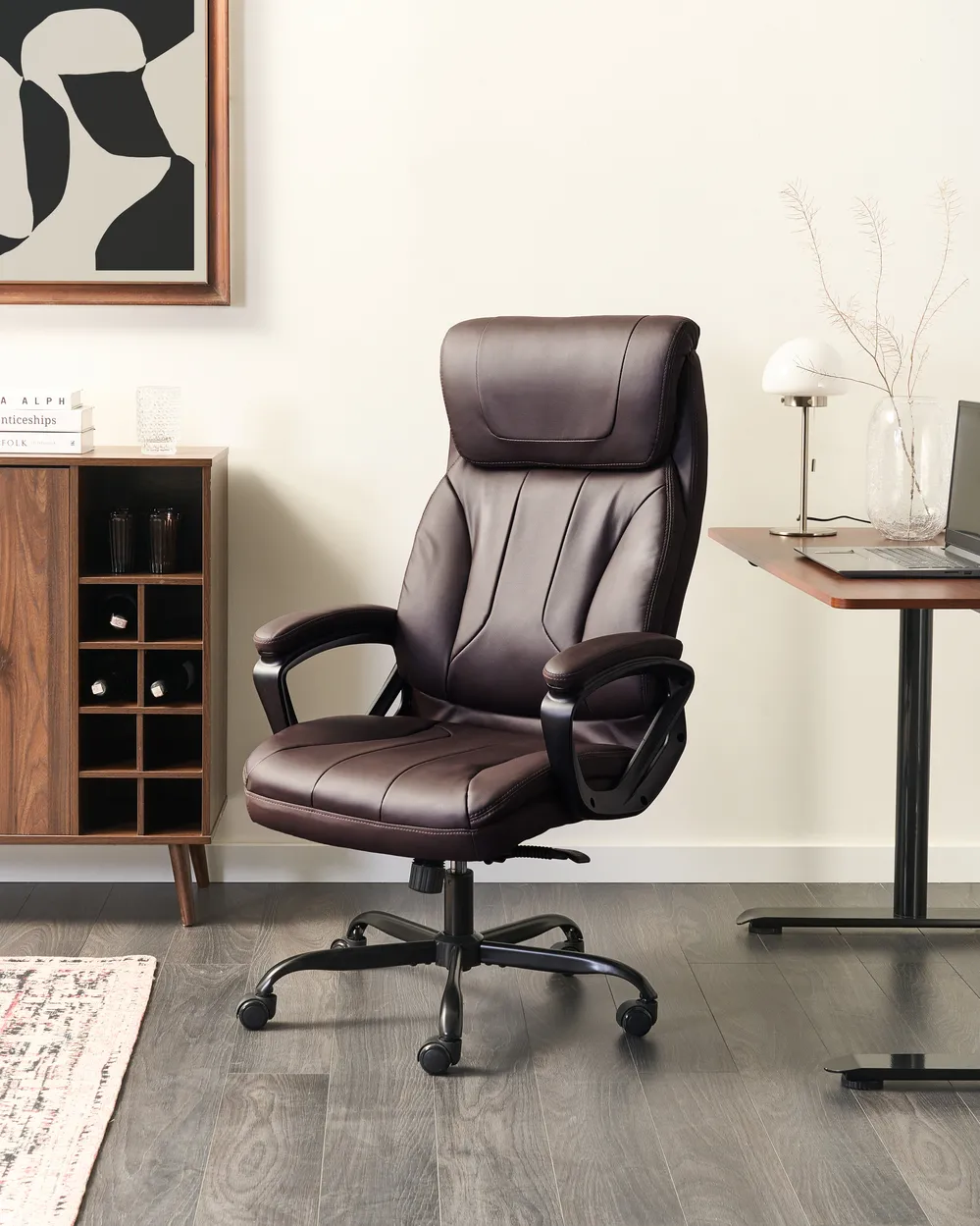 Executive Chair PROUD Faux Leather Dark Brown