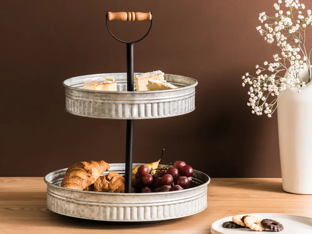 2-Tiered Cake Stand KOUIGN Silver
