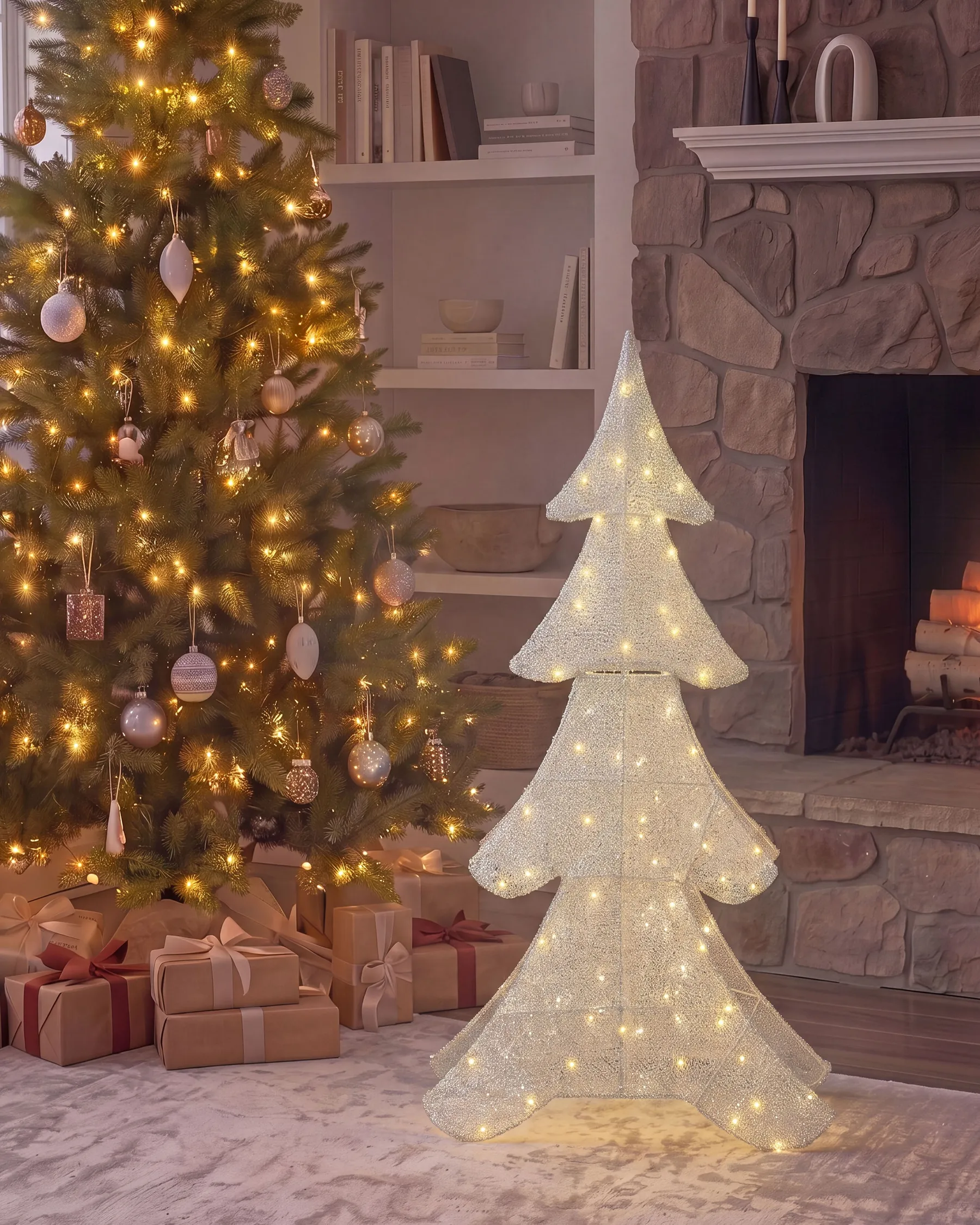 Outdoor Decoration LED EDASJON 95 cm Christmas Tree White_1018805