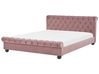 Bed Velvet AVALLON 180 x 200 cm (EU Super King) Pink