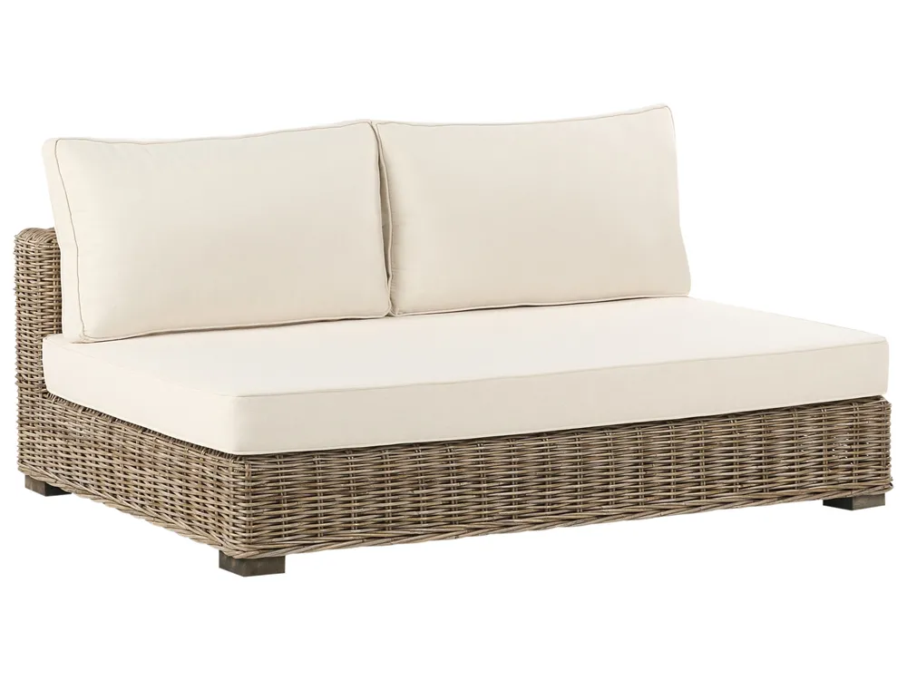 Garden Lounge Set with Table 4 Seater VARALLO Modular Rattan Grey Left Hand_954927