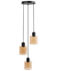 3 Light Pendant Lamp KITARE Glass Beige_1029052