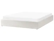 Säng med förvaring utan huvudgavel DINAN Bouclé Off-White 180 x 200 cm_903703