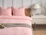 Duvet Cover Set SUMNER 150 x 200 cm Cotton Muslin Pastel Pink_1060177