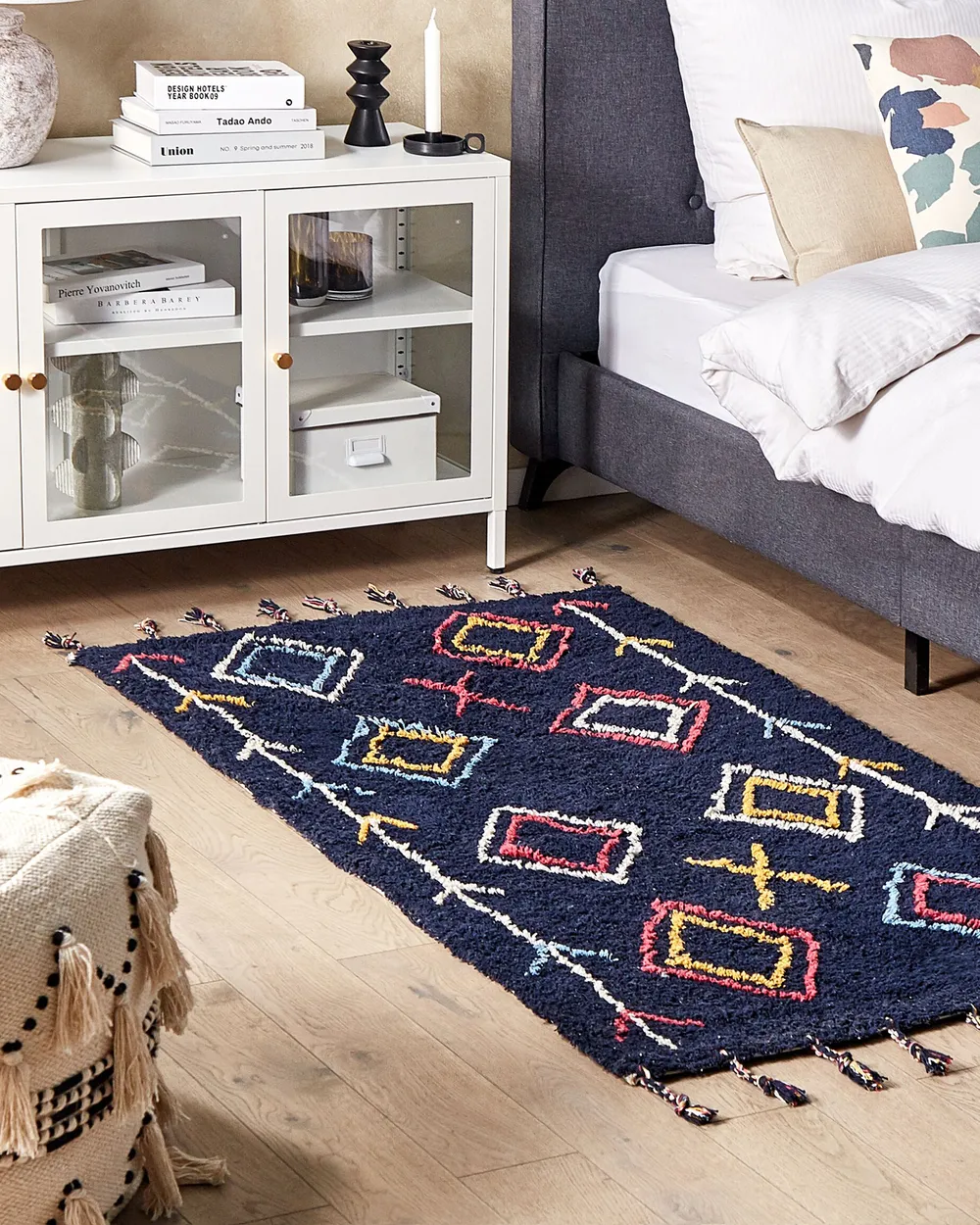 Rug CORUM Black 80 x 150 cm Cotton