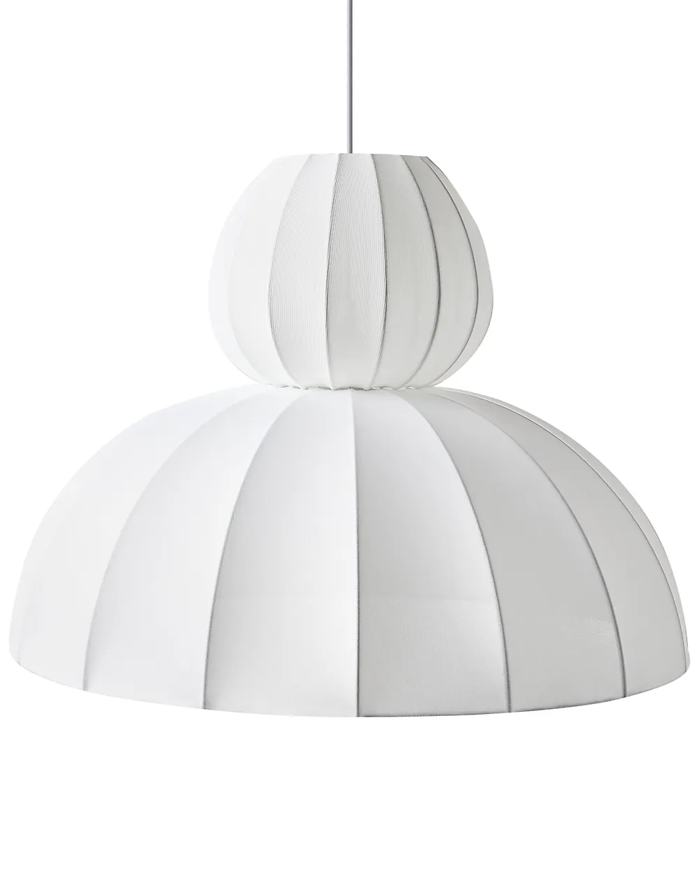 Pendant Lamp GOELETTE Faux Silk White_1188129