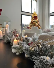 Snötäckt julgirlang LED WHITEHORN 180 cm Vit_903044