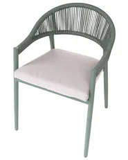 Set of 4 Garden Chairs with Cushions ORMEA Metal Green_1080027