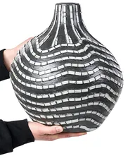 Decorative Vase KUALU 35 cm Ceramic Black_849672