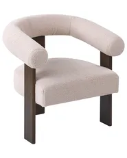 Fåtölj ILBRO Bouclé Mörkbrun/ Beige_1061237
