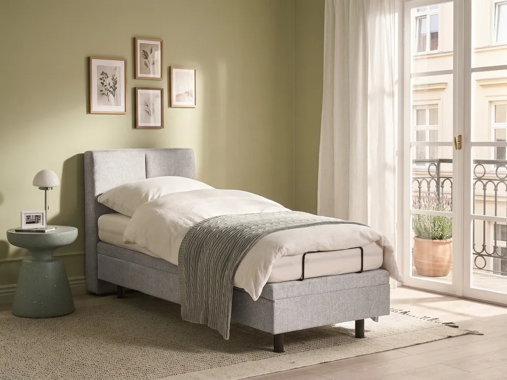 Adjustable Bed Fabric VICEROY 80 x 200 cm (EU Small Single) Light Grey