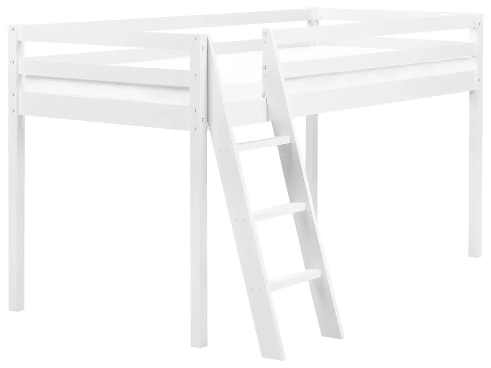 Mid Sleeper Bed Pine Wood ASCOUX 90 x 200 cm (EU Single) White