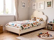 Barnsäng Moln Sammet BELLEVUE 90 x 200 cm Ljusbeige_1175110